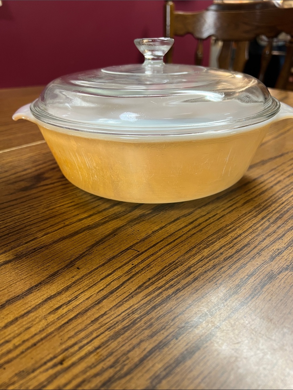 Anchor Hocking Yellow Glass Casserole with Clear Lid